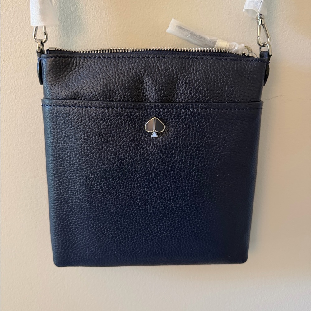 NWOT Kate Spade Polly Small Swing Dark Blue Navy Leather Crossbody Bag